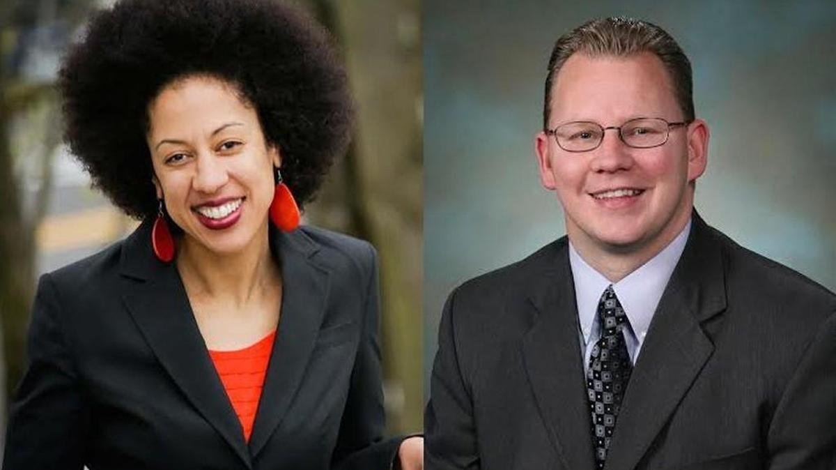 Chris Reykdal, right, will be Washington state’s next superintendent of public instruction. Erin Jones, left, publicly conceded the race to Reykdal on Tuesday.