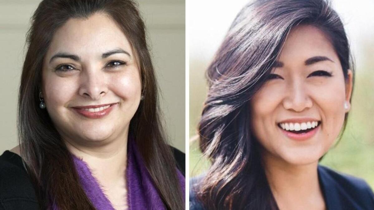 Manka Dhingra, left, is the Democratic candidate for state Senate in the 45th District, while Jinyoung Lee Englund, right, is running as a Republican. The special election will decide which party controls the Legislature.