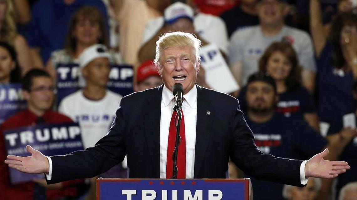 Republican presidential candidate Donald Trump speaks at a campaign event in Albuquerque, N.M., Tuesday, May 24, 2016.