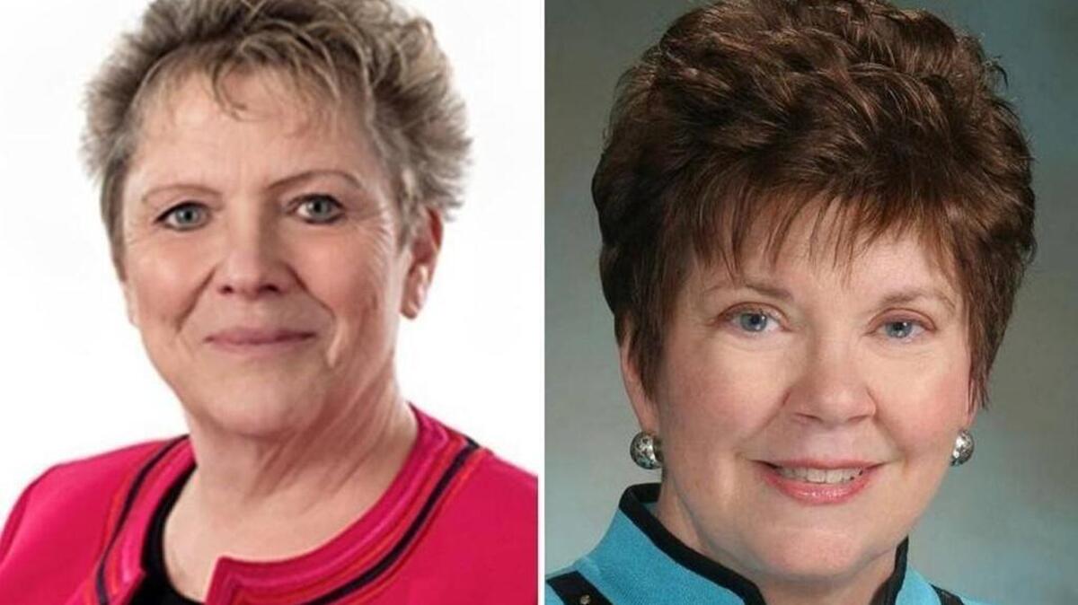 Carolyn Edmonds, left, trails Pam Roach in the race for Pierce County Council.