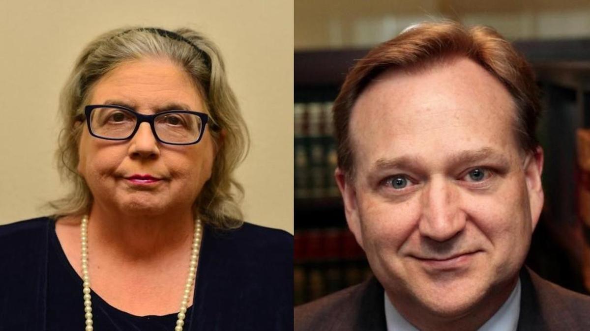 Judge Katherine Stolz, left, and Tim Ashcraft