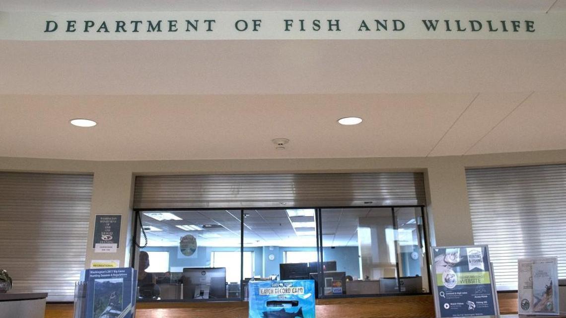 The Washington Department of Fish & Wildlife offices in the Department of Natural Resources building on the Captiol Campus in Olympia.