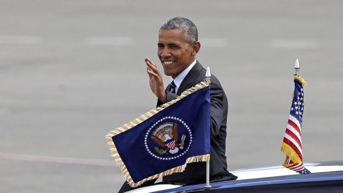 President Barack Obama waves on his arrival June 24 at Seattle-Tacoma International Airport in SeaTac, Washington. Obama was in town to attend a fundraiser for Gov. Jay Inslee. This week, Obama announced his endorsement of three Democratic candidates running for the Washington State Legislature.