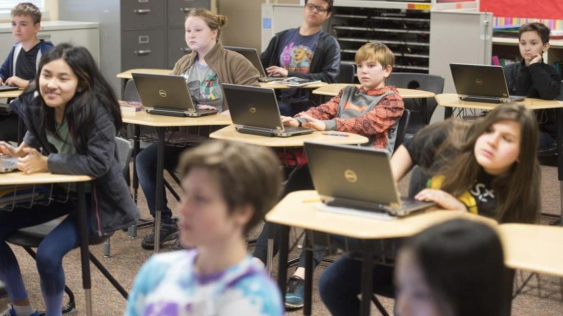 Sixth-grade students compete in a language arts quiz at Jefferson Middle School in west Olympia on Tuesday, April 18, 2017. The Washington State Legislature just passed a comprehensive plan to fix how the state pays for schools.