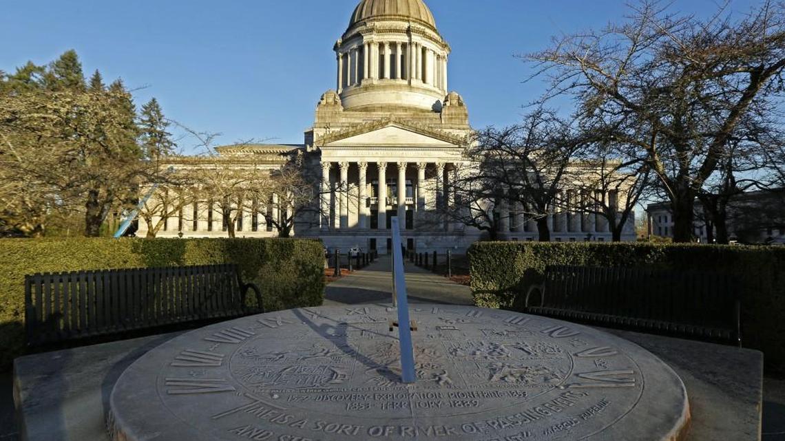Frost covers the sundial in front of the Legislative Building at the Capitol in Olympia on Thursday. The 2017 session of the Legislature is scheduled to open Monday.