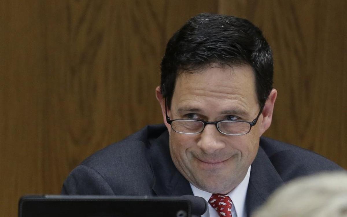 In this Feb. 9, 2015 photo, Sen. Andy Hill, R-Redmond, the key budget writer for the Washington state Senate, listens to a question during a hearing in Olympia, Wash. Hill, who was 54, died Oct. 31, 2016, of lung cancer.