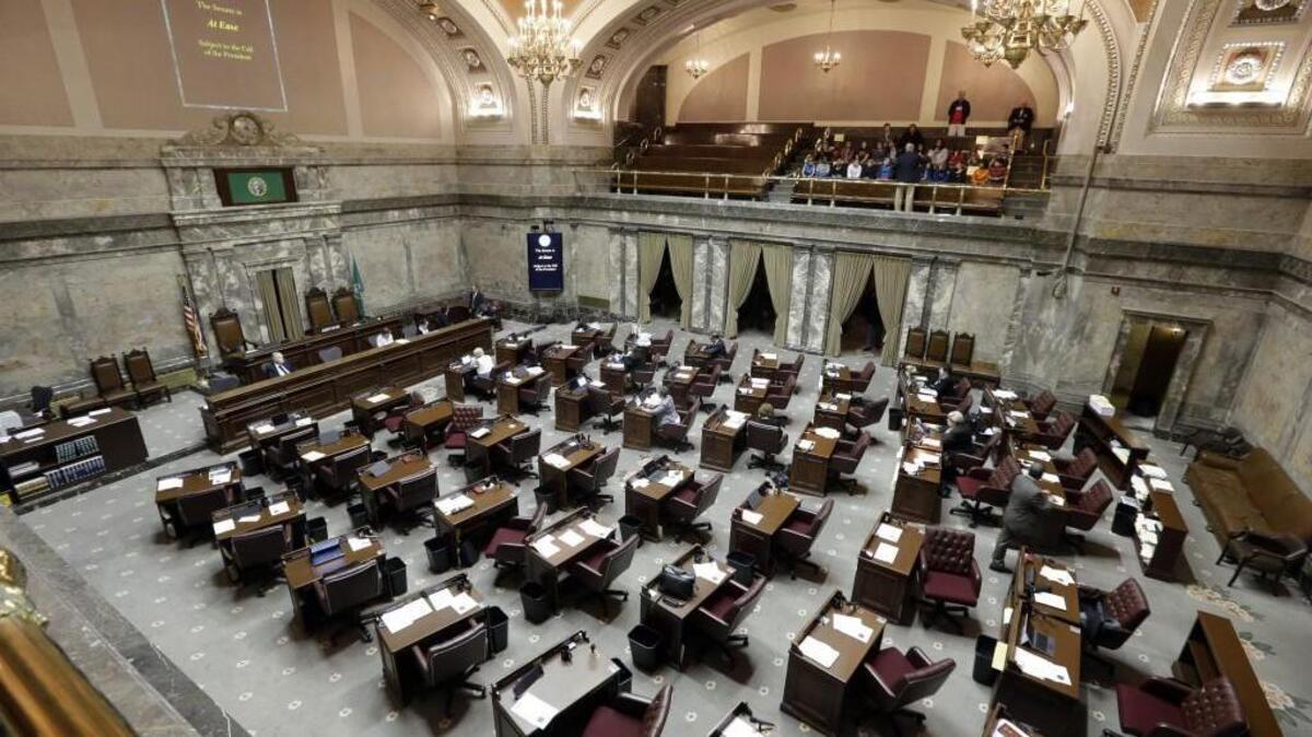 The Senate floor is empty during a break on the first day of a 30-day special session of the Legislature last year. Lawmakers finished their work faster this year.