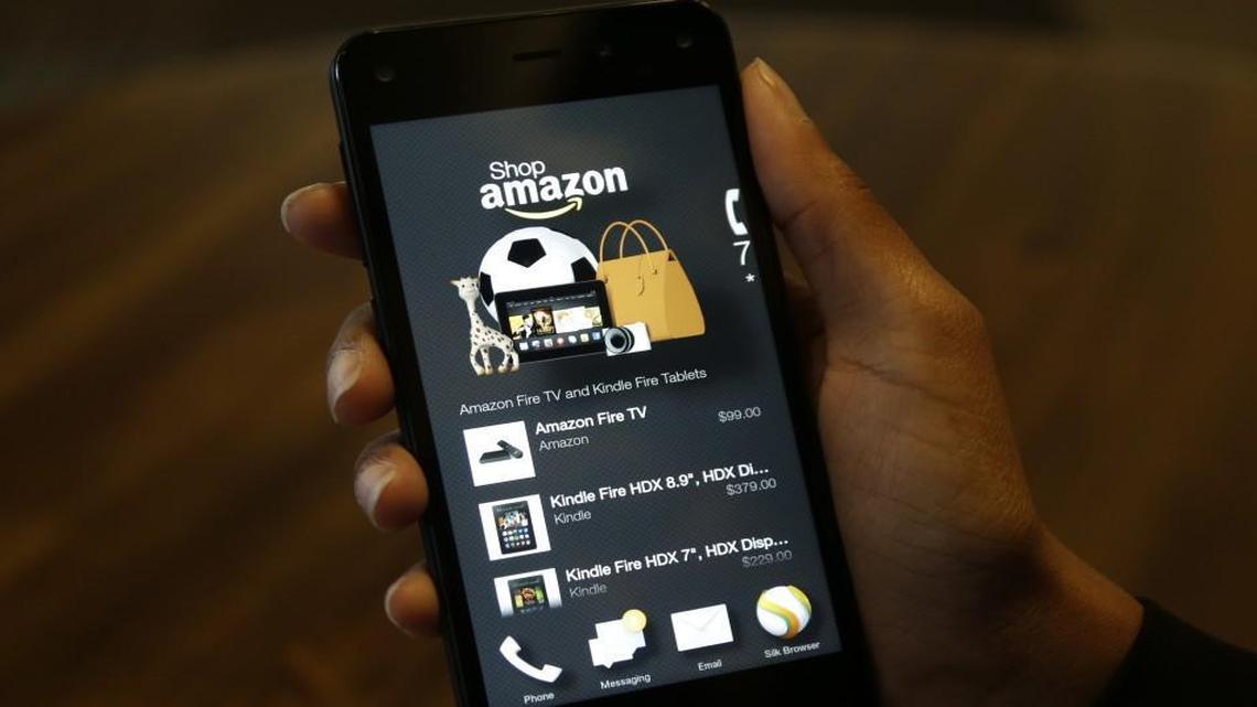 This June 18, 2014, photo shows the app that links to shopping on Amazon.com. Washington lawmakers have proposed charging sales tax on online purchases made from out-of-state retailers.