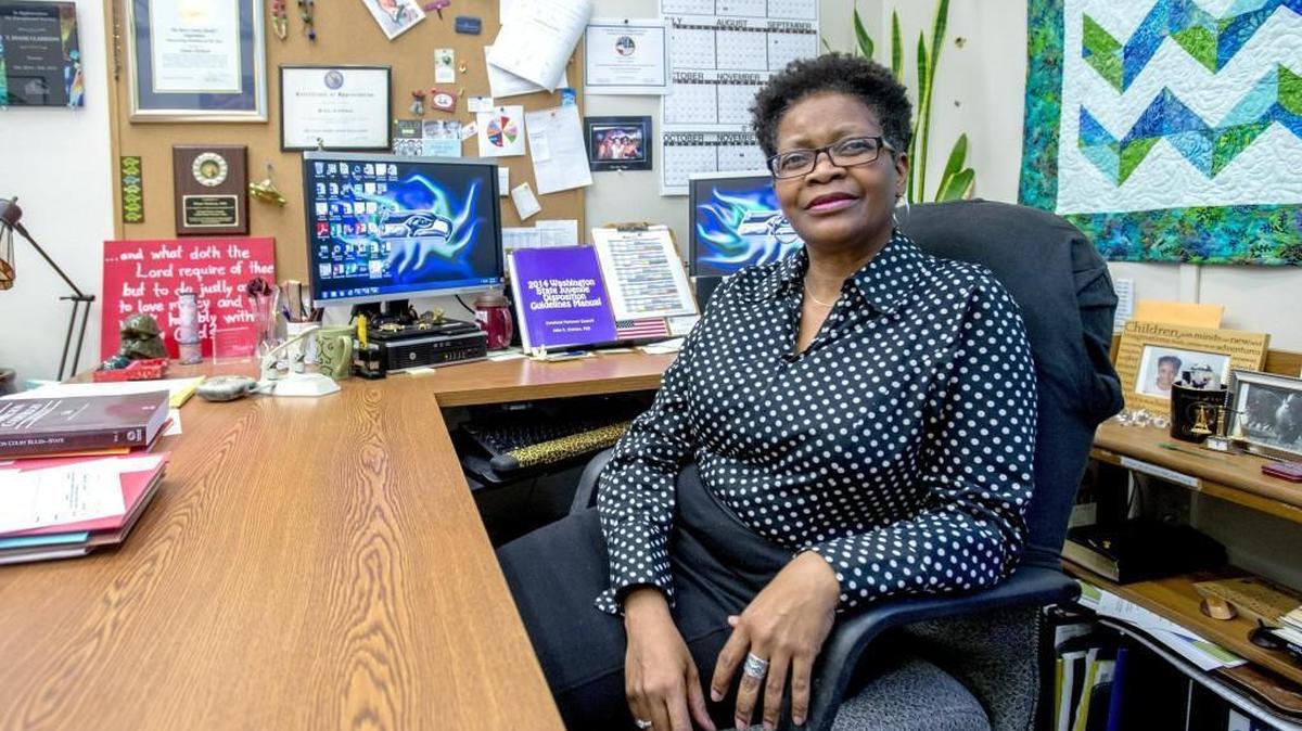 Deputy Prosecuting Attorney Diane Clarkson, president-elect of the Tacoma-Pierce County Bar Association, in her office at Remann Hall March 24.