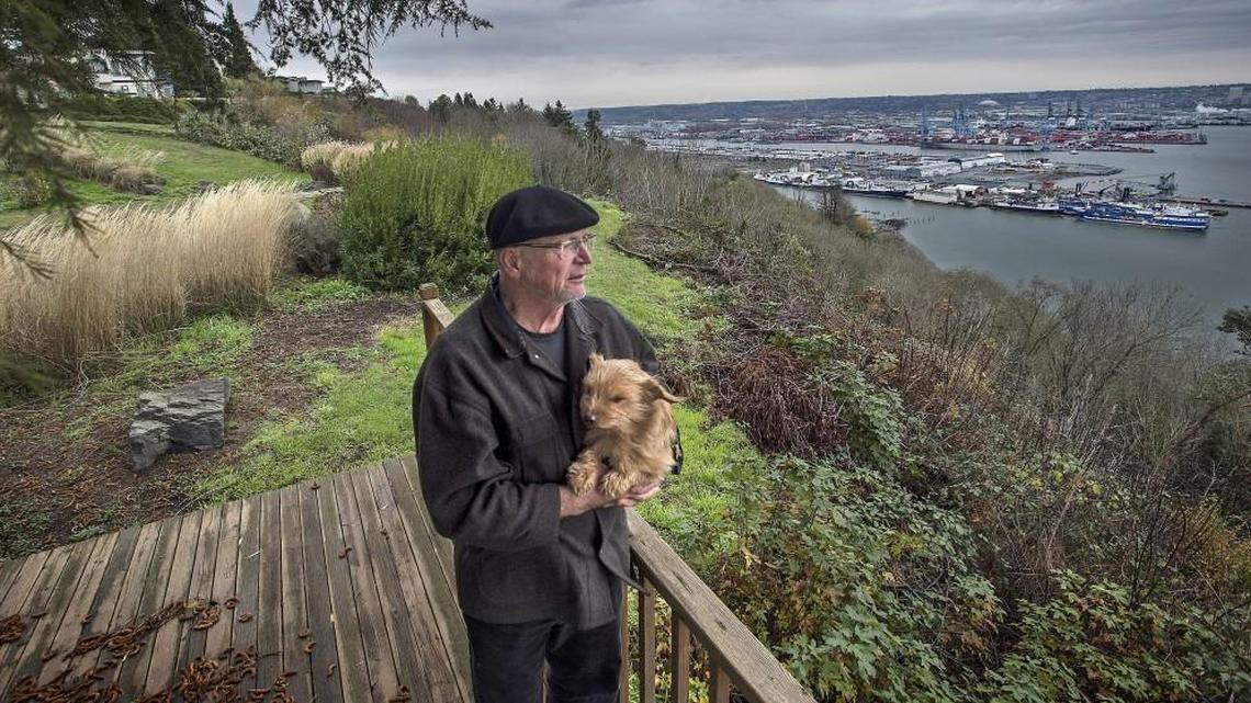 David Mueller, who moved to Tacoma from Bellingham with wife Pam six years ago and bought a home that overlooks the Port of Tacoma in Northeast Tacoma, is worried about the safety and environmental effects that a proposed methanol plant might bring if built on the Blair Waterway. The $3.4 billion dollar project proposed by Northwest Innovation Works and backed by the Chinese government and British Petroleum would be the largest methanol manufacturing facility in the world, according to Citizens for a Healthy Bay in Tacoma.