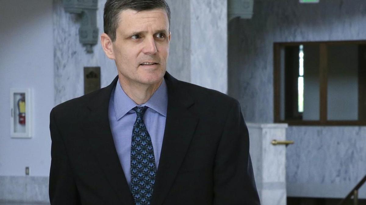 In this April 26, 2016 file photo, Washington State Auditor Troy Kelley leaves the federal courthouse in Tacoma.