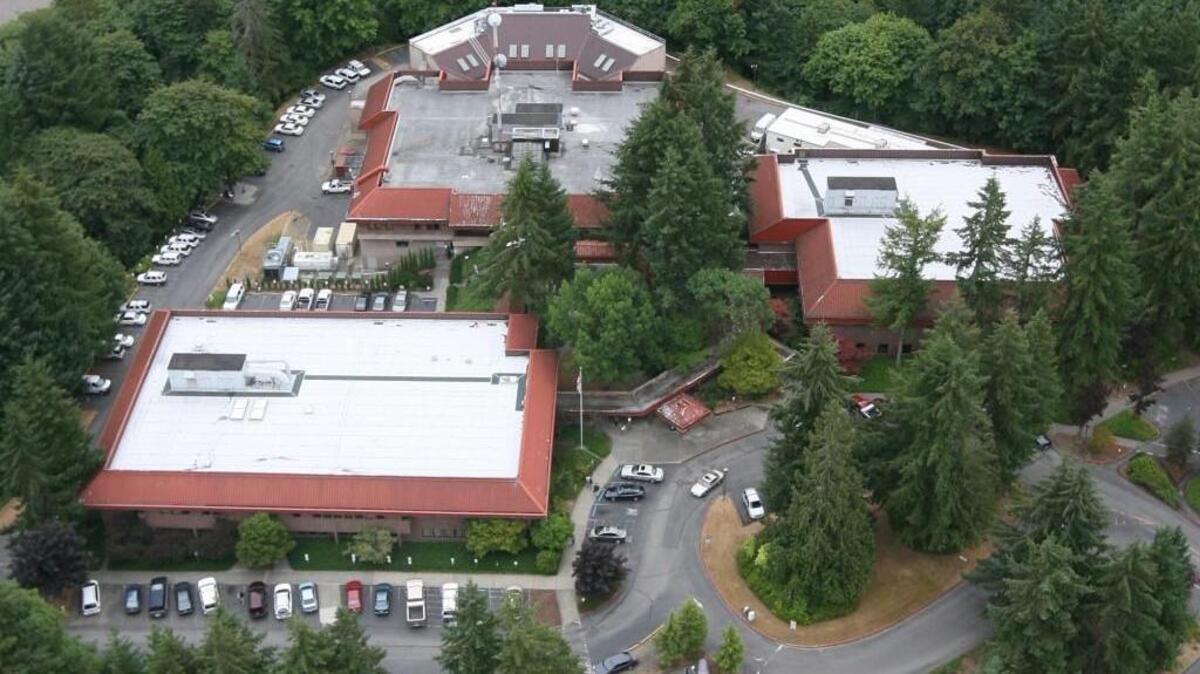 This aerial photograph of the Thurston County Courthouse complex was taken in 2009.