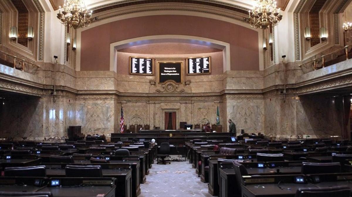 The chambers of the state House of Representatives in Olympia.