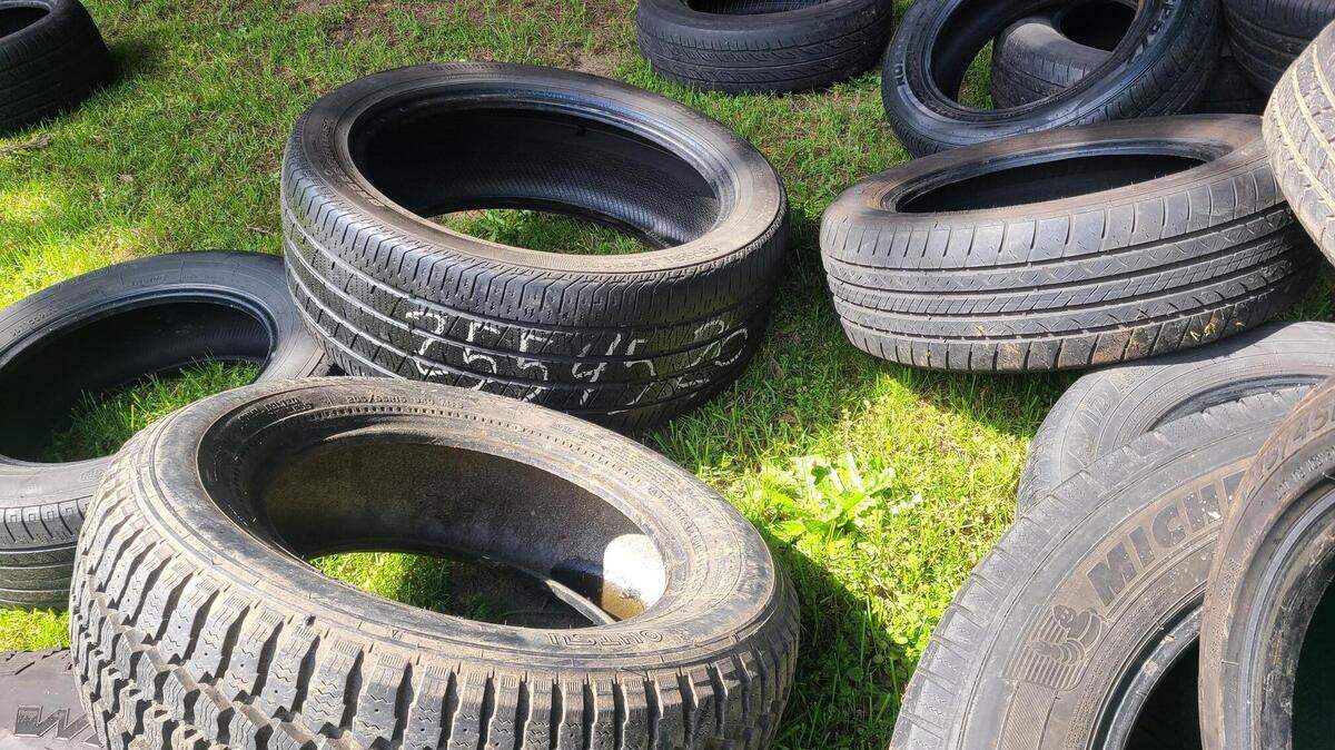 Someone illegally dumped 95 used tires at St. Barnabas Anglican Church in Shoreline, Washington.