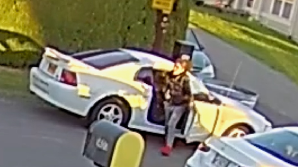 A woman was forced into a white Ford Mustang by a man in Vancouver, police said. They authorities are trying to identify them.