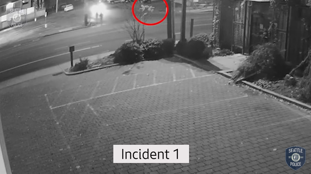 Police said they are searching for two drivers seen hitting pedestrians on purpose on Nov. 26 in North Seattle.