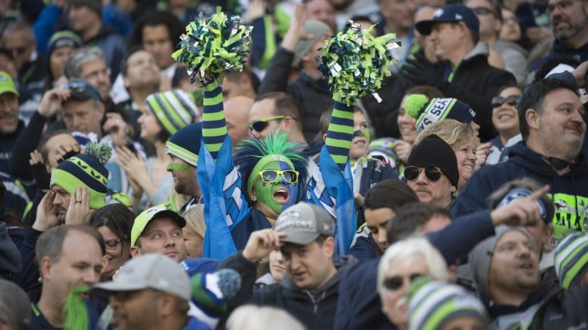 Seahawks fans cheer on the team. 2015.