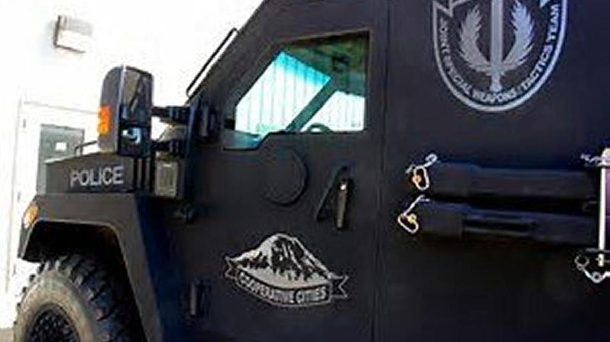 One of the armored vehicles used by the Pierce Metro SWAT team.