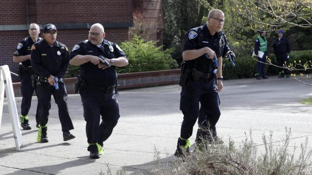 Emergency responders from nearly 30 regional agencies descended on the Sound Puget Sound Community College campus for an active shooter drill in 2015. Law enforcement also would rely on a centralized state mapping system to help in the event of a real mass shooting.