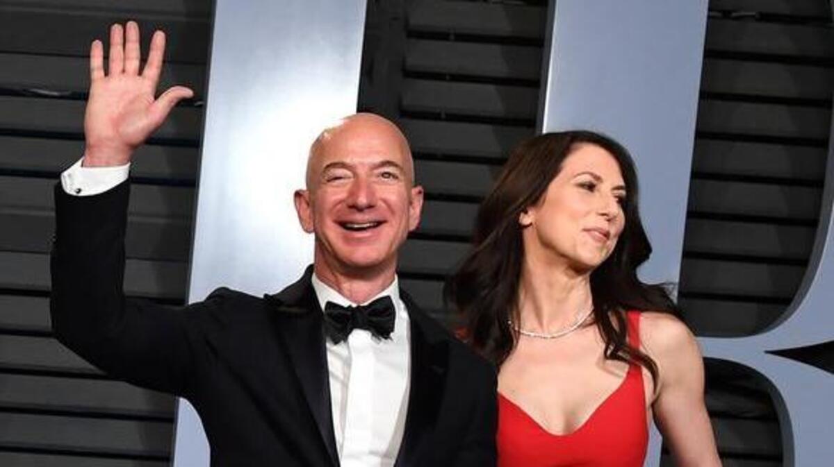 Jeff and MacKenzie Bezos arrive at the Vanity Fair Oscar party in Beverly Hills, Calif., on March 4, 2018. Don’t look for them together at this year’s Oscar shindigs.