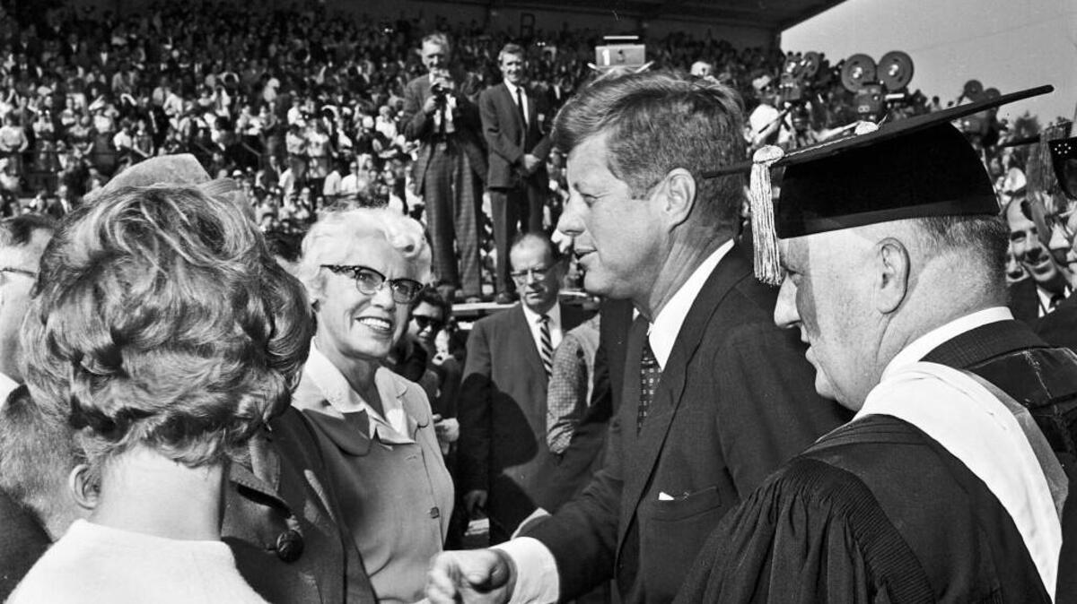 President John F. Kennedy gave a speech at Cheney Stadium on Sept. 27, 1963, his first and only trip to Tacoma as president. A researcher will speak about lessons Kennedy learned and later applied.