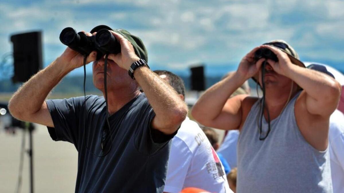 Up, up and away? The JBLM Air Expo may or may not happen in 2016. The last show was four years ago. Tens of thousands of people attended that show, including these spectators enjoying a rare display of all three big bombers in the Air Force fleet.