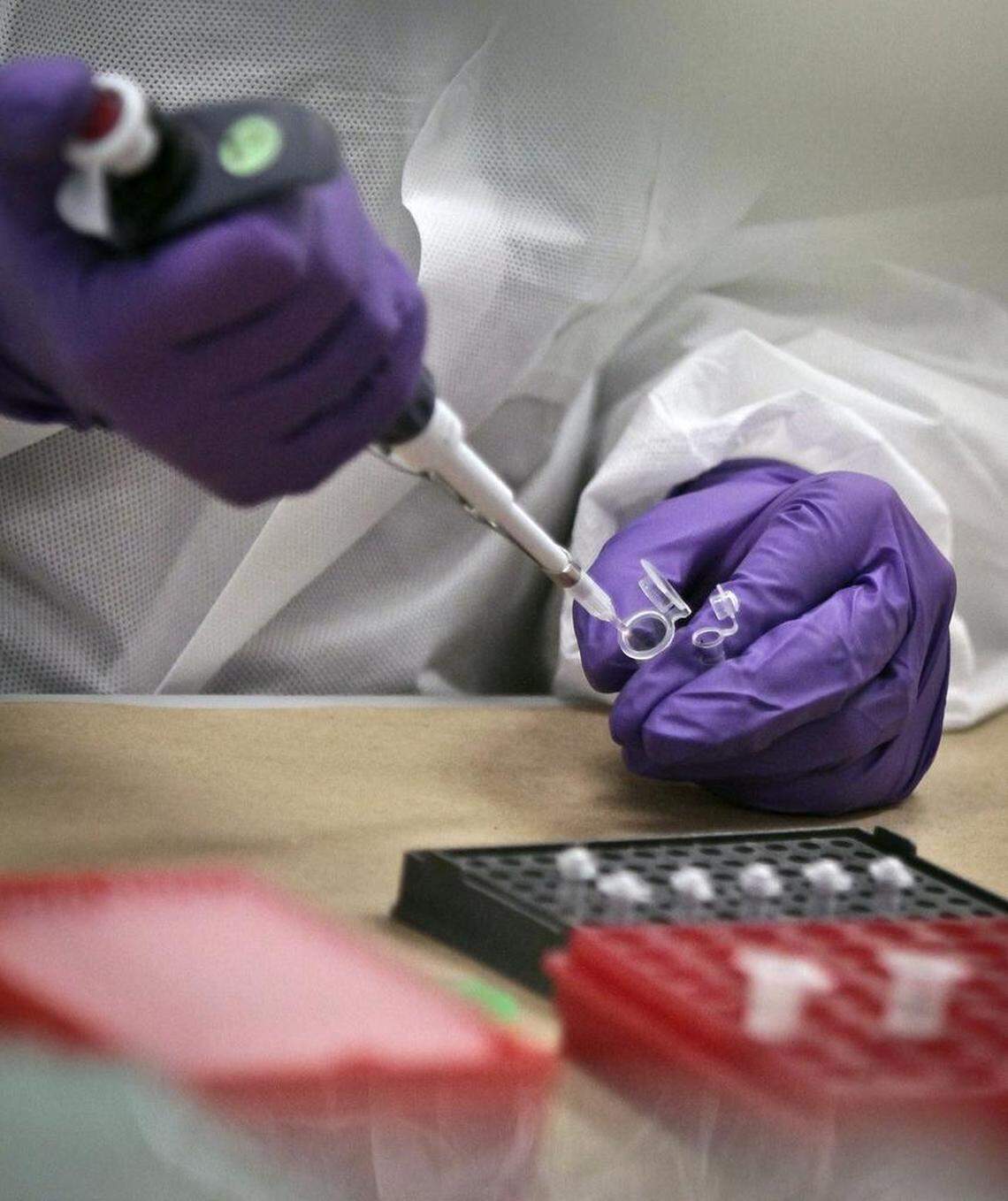 Forensic scientists use DNA to identify criminals. (AP Photo/Bebeto Matthews)