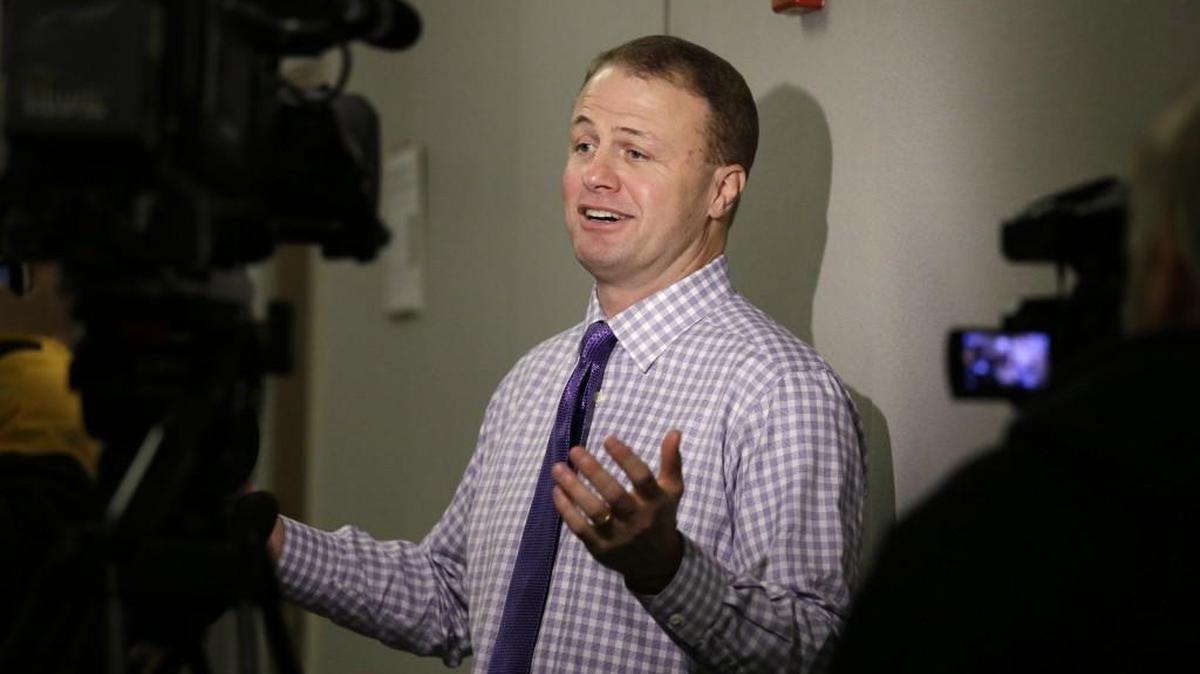 Tim Eyman speaks with reporters Jan. 21 in Olympia after hearing that a judge struck down his latest tax-limiting measure. The decision from King County Superior Court Judge William Downing found, among other problems, that it was a thinly disguised effort to pass a constitutional amendment. Next up for Eyman: a ruling from the Supreme Court.