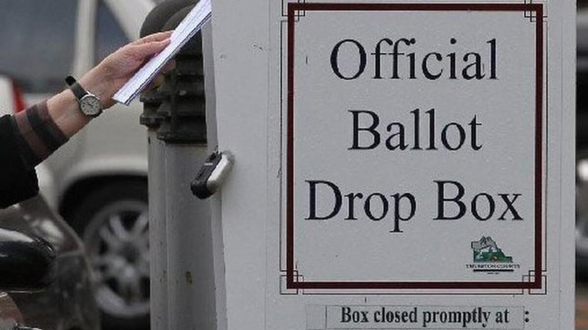 Ballots must be postmarked by tooday or deposited in a no-postage-needed drop box by 8 tonight. For a list of drop-box locations, go to tinyurl.com/nagrxys.