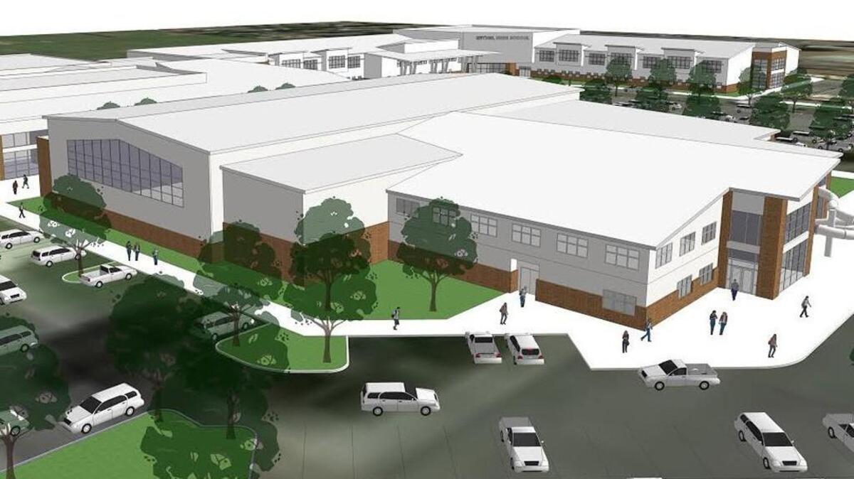 Architects’ drawing shows remodeled Bethel High School and a new aquatics center that would serve the community as well as the Bethel School District.