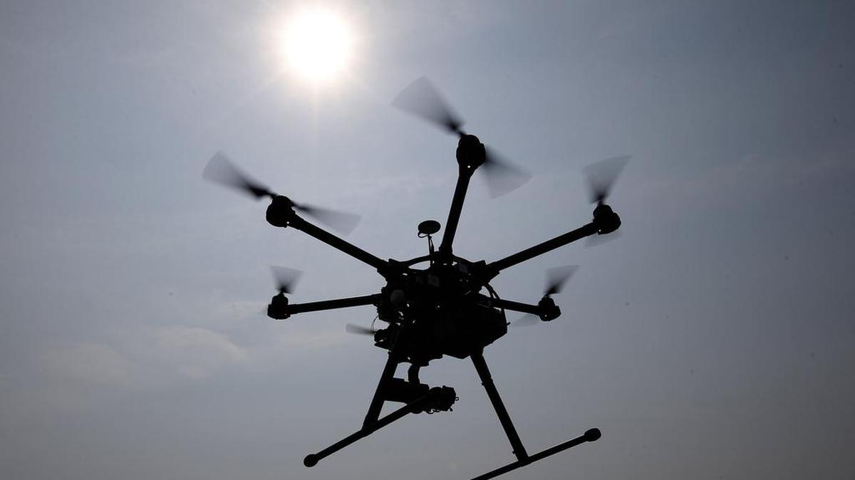 A hexacopter drone like this can help farmers by directing them to problem spots and cutting down on the amount of water and chemicals used.