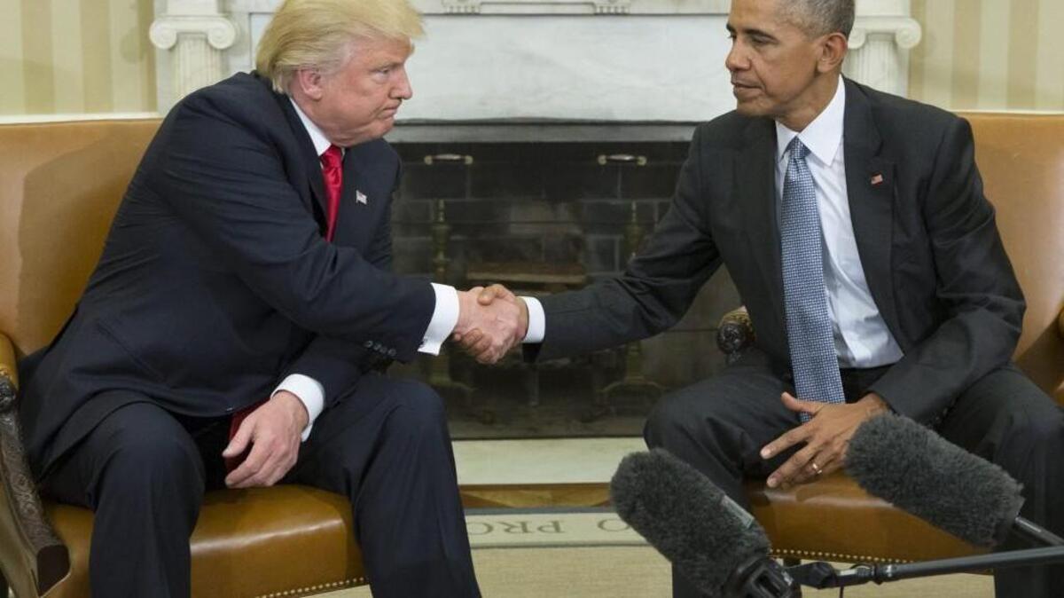 President-elect Trump and President Obama in the Oval Office.