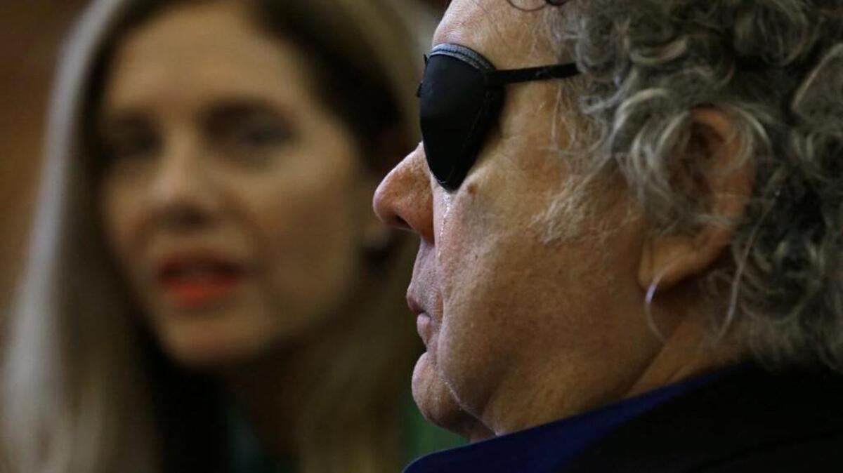 Glass artist Dale Chihuly, right, sheds a tear as he and his wife Leslie, left, talk about his struggle with mental health in his private studio in Seattle. March 22, 2017.