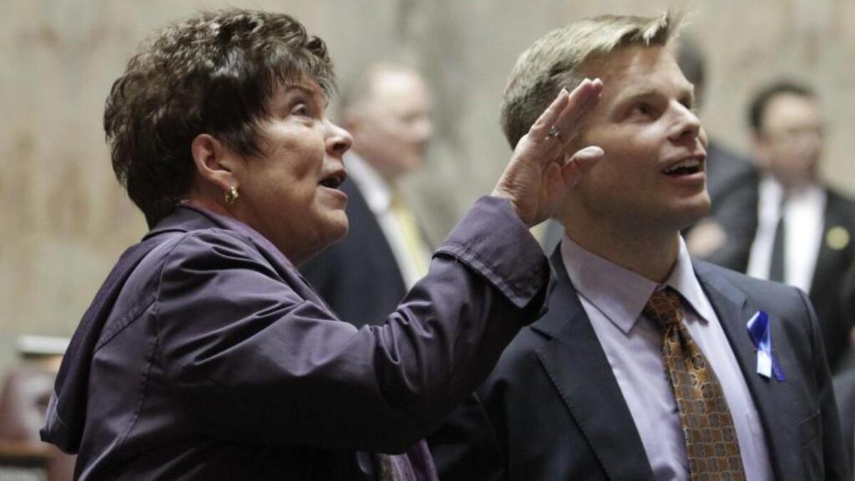 Pam Roach was a state senator in 2015, absorbing the excitement of the opening day of the legislative session with Sen. Jamie Pedersen. She gave it up for a seat on the Pierce County Council, and is starting her second year there.