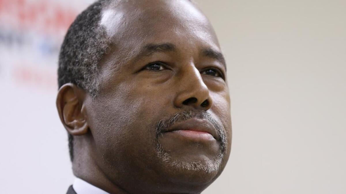 Former Republican presidential candidate Ben Carson