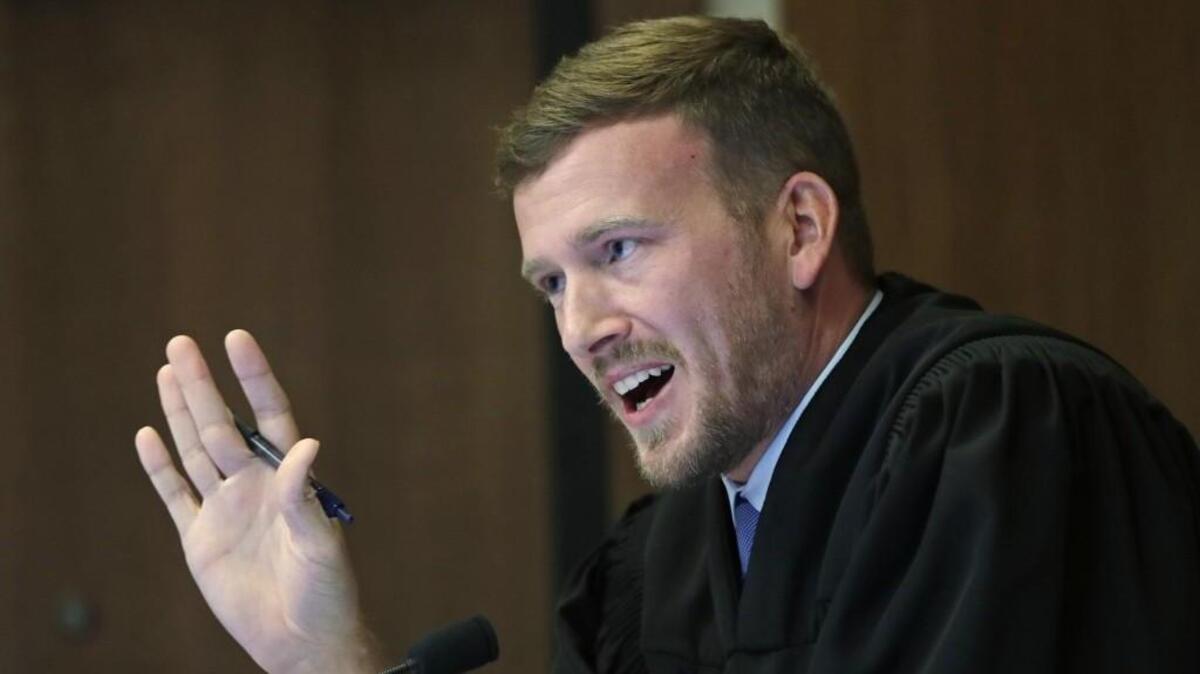 Thurston County Superior Court Judge Chris Lanese speaks at a December hearing on a lawsuit filed against the Washington Legislature by a coalition of news media organizations over records access. Lanese later ruled legislators were in long-standing violation of the state's Public Records Act.