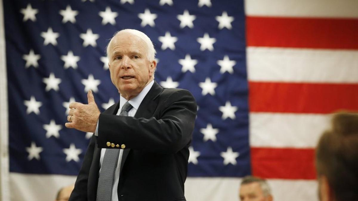 Sen. John McCain, R-Ariz., visits a defense contractor in his home state. He’s already stood up to President Donald Trump, but how far is he willing to go?