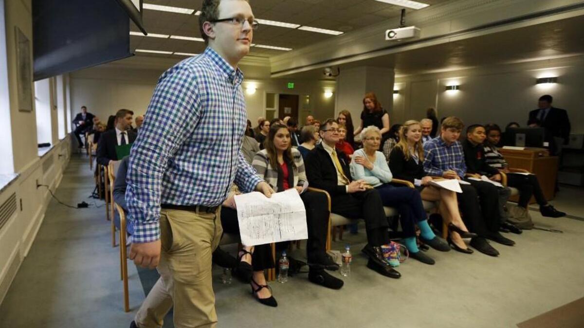 Jaxon Owens, 17, was editor-in-chief of the Viking Vanguard student newspaper at Puyallup High School last year when he spoke at a Senate hearing in Olympia. He supported a bill that would protect student journalists' free speech in school-sponsored media at public schools. That bill is on the brink of passage this year.