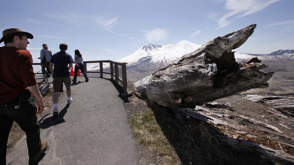 An estimated 300,000 people visit Mount St. Helens National Volcanic Monument each year. This is a view of the crater from Johnson Ridge Observatory.