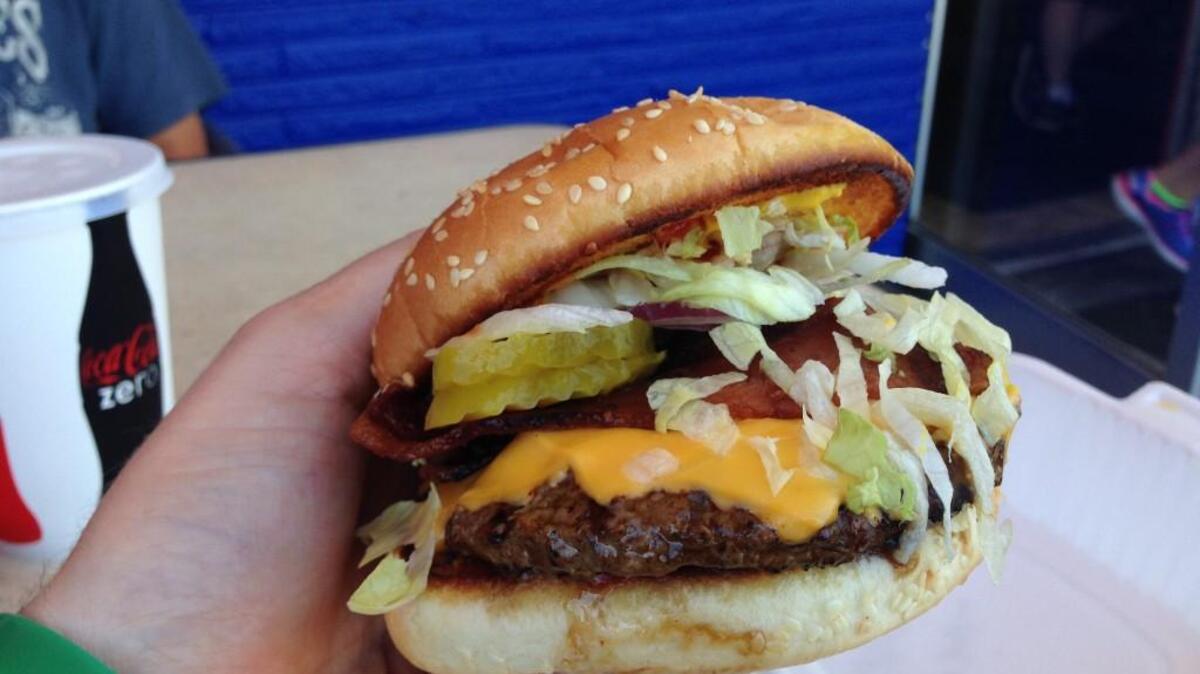 A bacon cheeseburger at Wally’s Drive-In in Buckley.