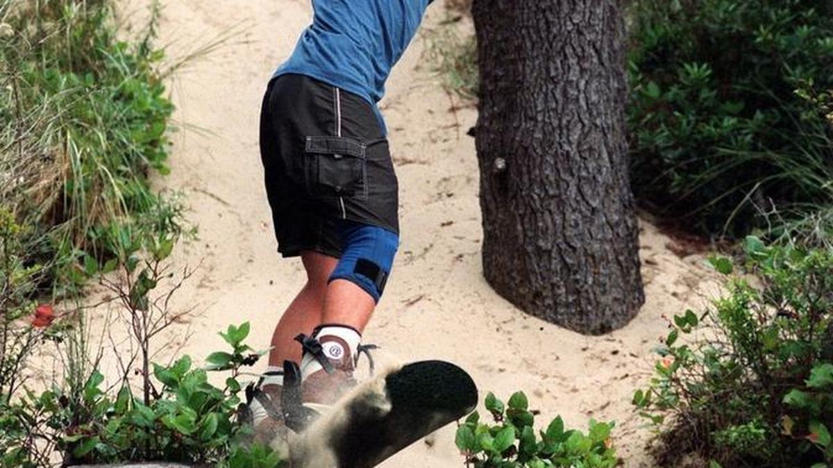 
Tyler Kent of IncLine Village, Nevada, catches air at Honeyman State Park in Florence, Oregon.
