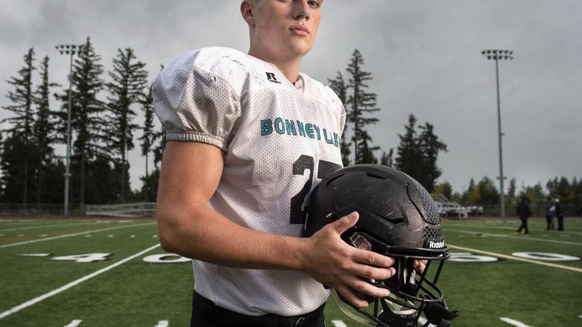 Playing football for Bonney Lake High has helped Ethen Koepke find refuge from his troubled past, notably a father who turned abusive after suffering a head injury. “I think the only thing that really carried me through was knowing that I got to play football,” Koepke said.