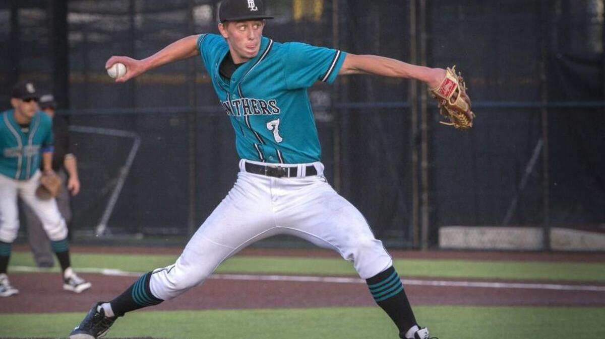 Bonney Lake pitcher Zac Horne delivers home plate at Auburn High School on Saturday.
