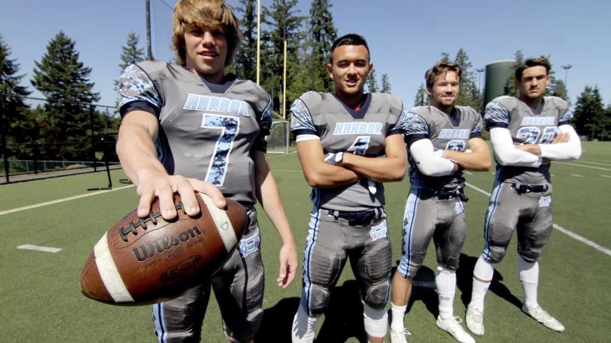 
Led by quarterback Davis Alexander, left, the Gig Harbor Tides football team holds the No. 2 spot in the TNT Class 4A state rankings.
