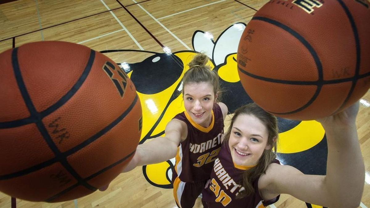 White River High School's twin towers Darian Gore, left and Kendall Bird at White River High School on Monday, Feb. 22, 2016.