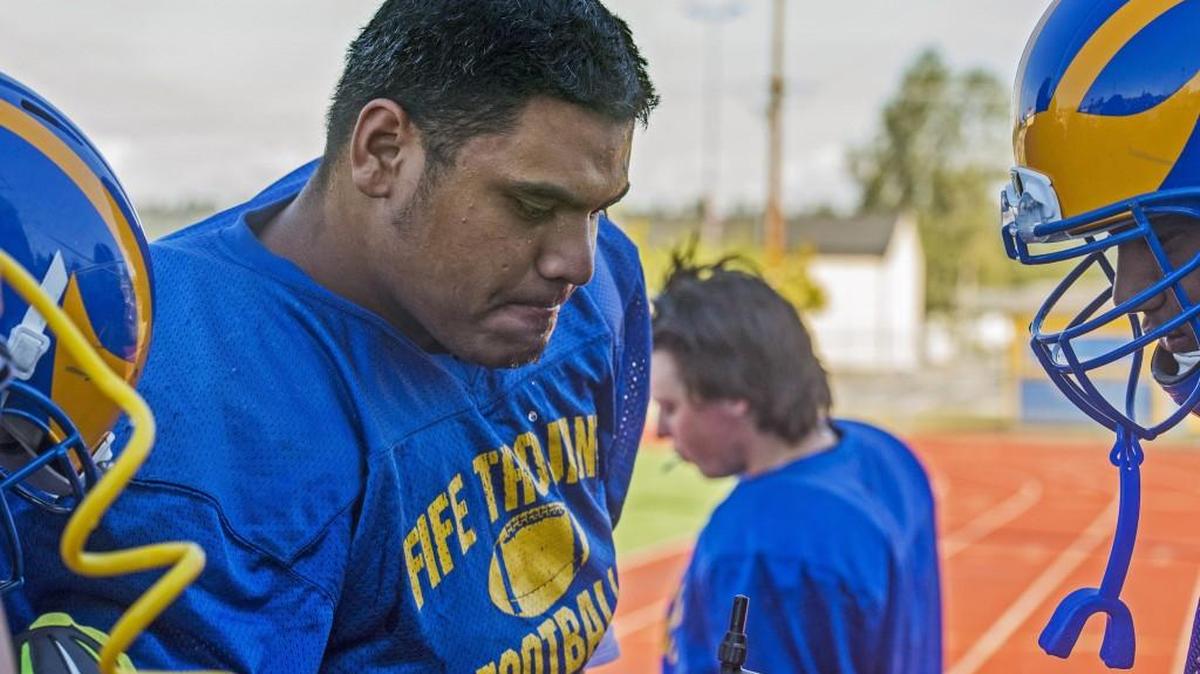 At 6-foot-5, 320 pounds, MJ Ale can be intimidating, but his coach Kent Nevin says “When you get him one-on-one, he is very soft spoken and polite,