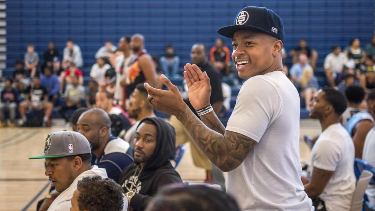 Tacoma native NBA star Isaiah Thomas coaches Team Zeke on Friday at his Zeke-End basketball tournament, held this year at Tacoma Community College.