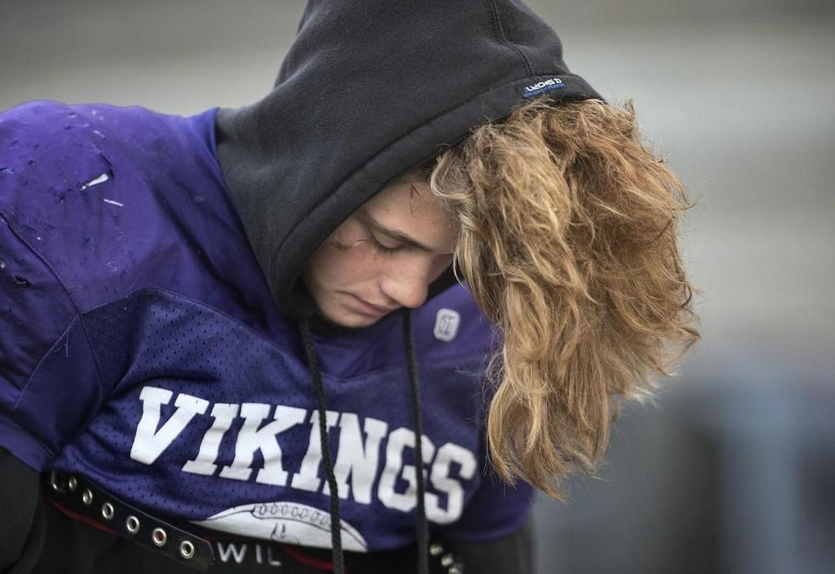 Puyallup senior Landen Neff during football practice at Sparks Stadium in Puyallup on Wednesday, Nov. 1, 2017.