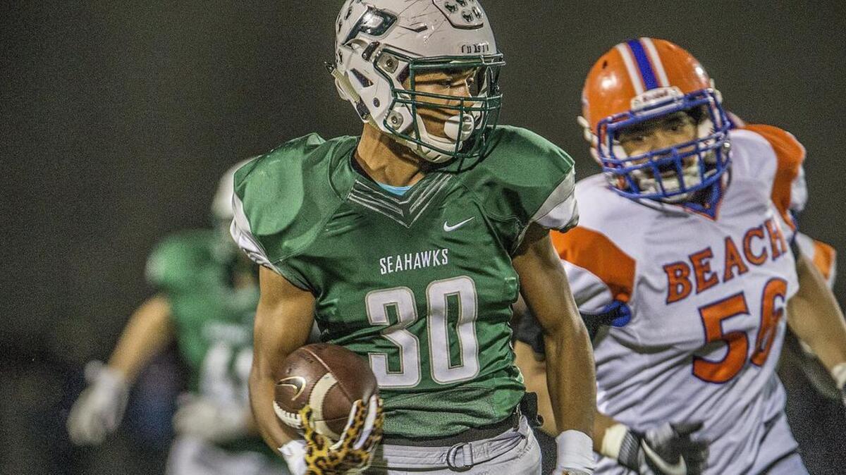 Peninsula running back Braeden Potter (30) figures to shoulder an even bigger load in his senior season for the Seahawks.