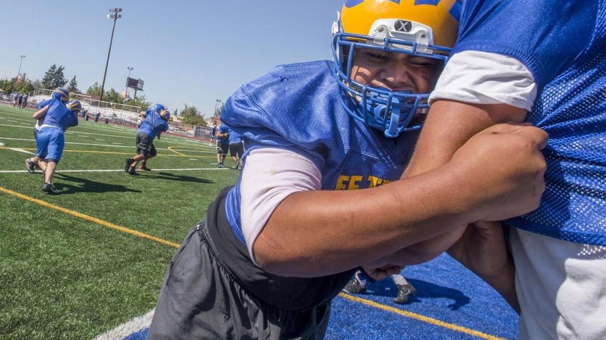 Lineman MJ Ale was an all-league selection on both the offensive and defensive lines in 2016. The Fife senior has committed to UW despite having only played football for two years.